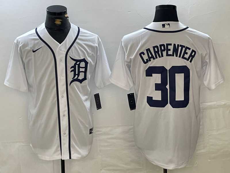 Mens Detroit Tigers #30 Kerry Carpenter White Cool Base Stitched Jersey->detroit tigers->MLB Jersey